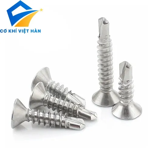 Vít tự khoan inox đầu bằng