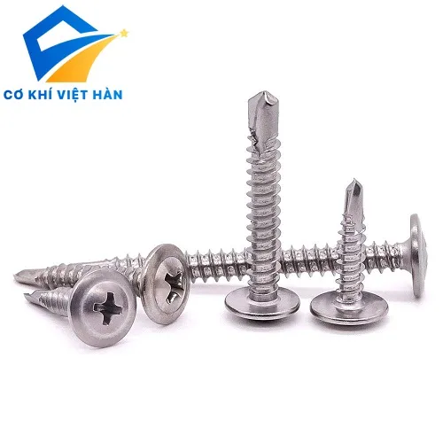 Vít inox tự khoan đầu dù dùng trong lắp đặt mái tôn