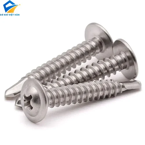 Vít inox tự khoan đầu dù dùng trong lắp đặt mái tôn