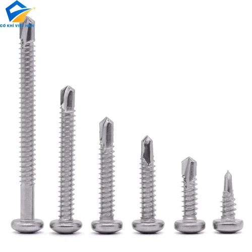 Vít tự khoan inox đầu tròn dùng trong xây dựng cơ khí