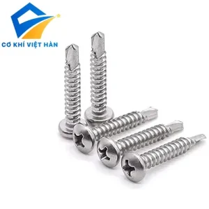 Vít tự khoan inox đầu tròn dùng trong xây dựng cơ khí