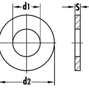 Cấu tạo long đen phẳng vành rộng inox 304 chuẩn DIN 9021