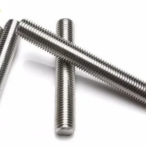 Thanh ren inox hình trụ, bề mặt sáng bóng, tiện ren hệ mét