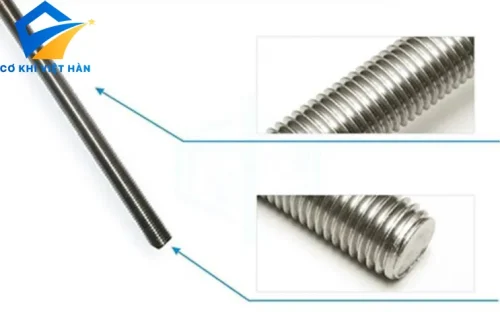 Chi tiết cấu tạo ty ren inox M18 dùng trong xây dựng