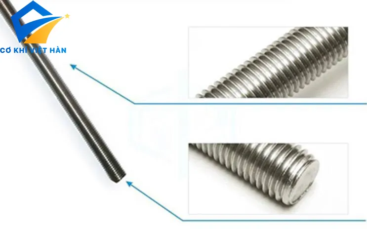 Chi tiết cấu tạo ty ren inox M18 dùng trong xây dựng
