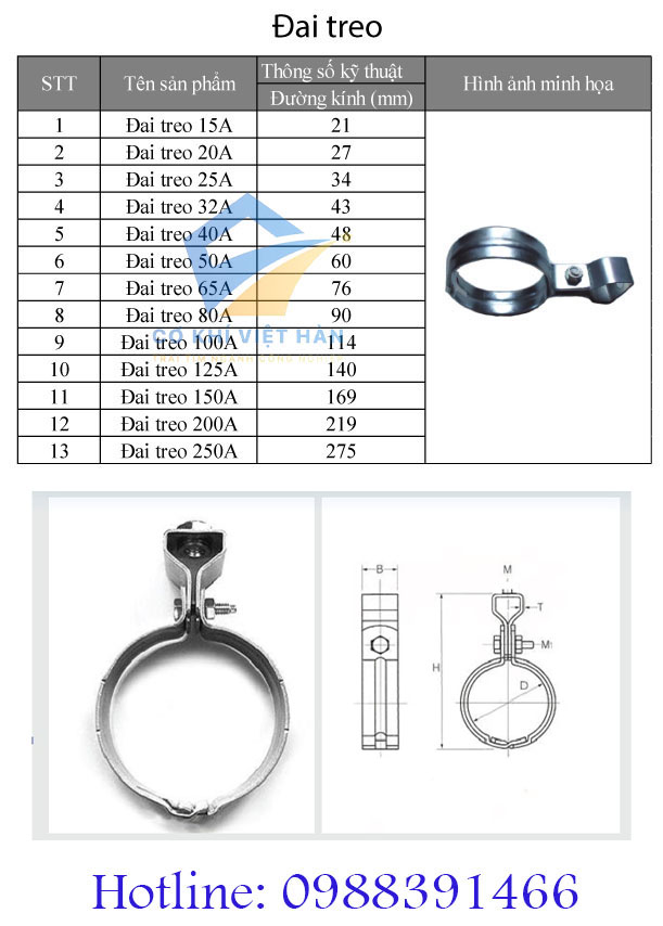 Đai treo ống( cùm treo ống)