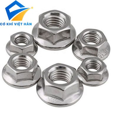 Đai ốc liền long đen inox / ê cu liền vành inox / Ê cu liền long đen inox